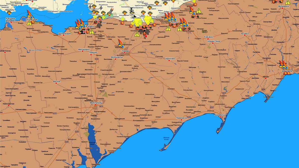 Запорізький напрямок (мапа обстрілів, оновлення)