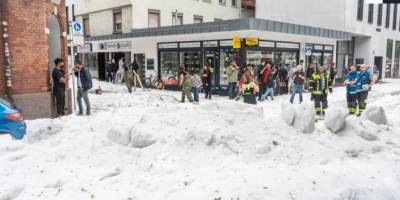 В Україні – +36, а у німецькому Ройтлінгені – кучугури з граду та снігоприбиральна техніка