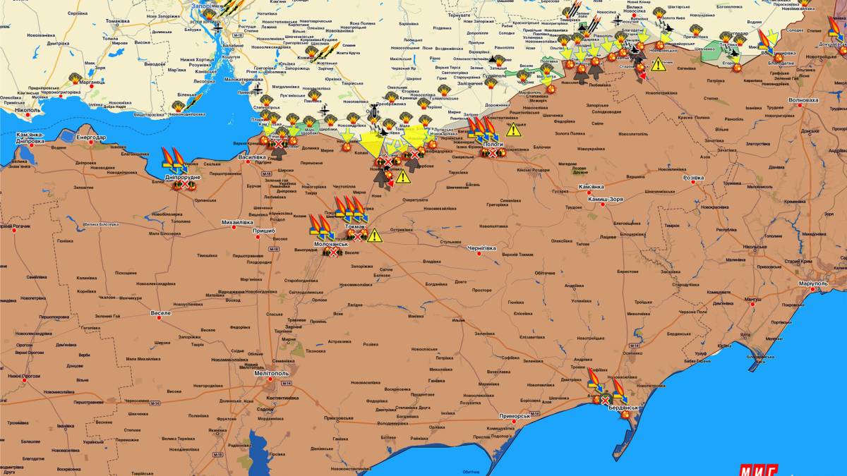 Запорізький напрямок (мапа обстрілів, оновлення)