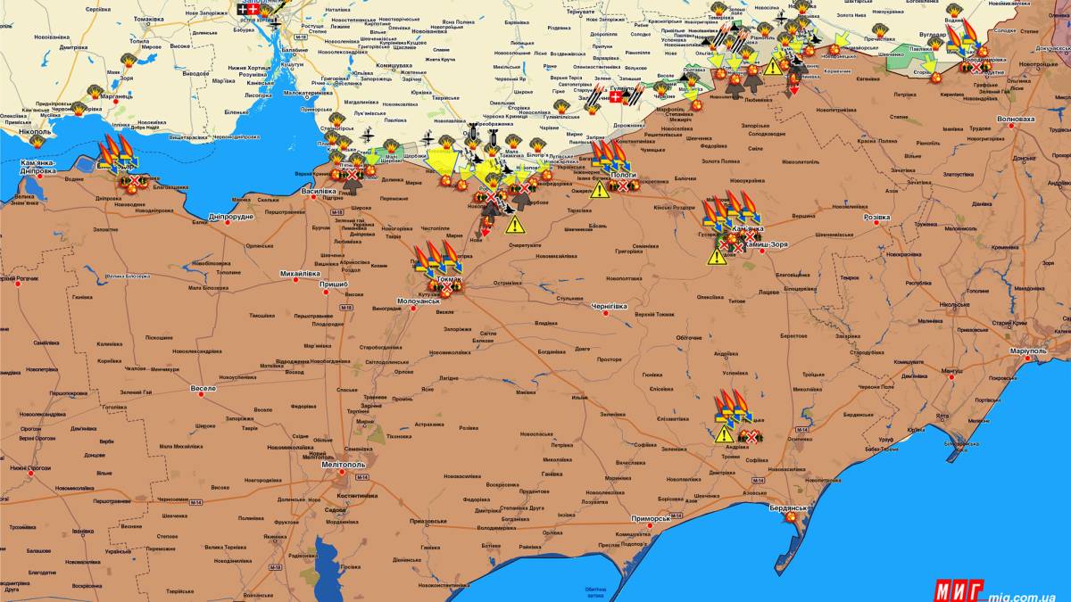 Запорізький напрямок (мапа обстрілів, оновлення)