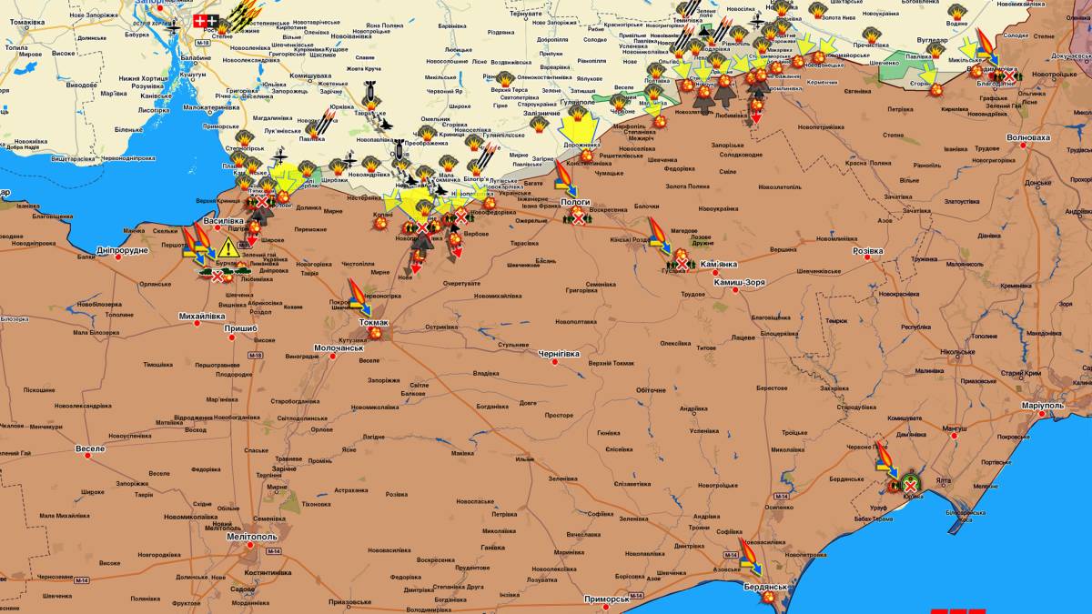 Запорізький напрямок (мапа обстрілів, оновлення)