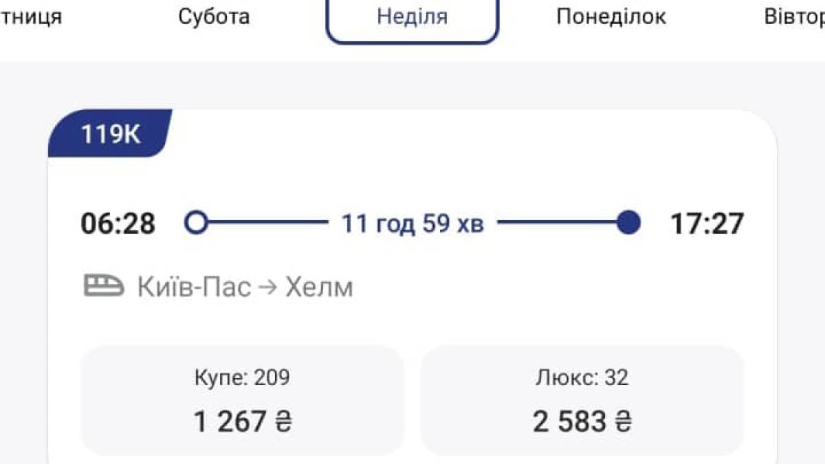 «Укрзалізниця» відкриває продаж квитків на новий поїзд Київ – Хелм