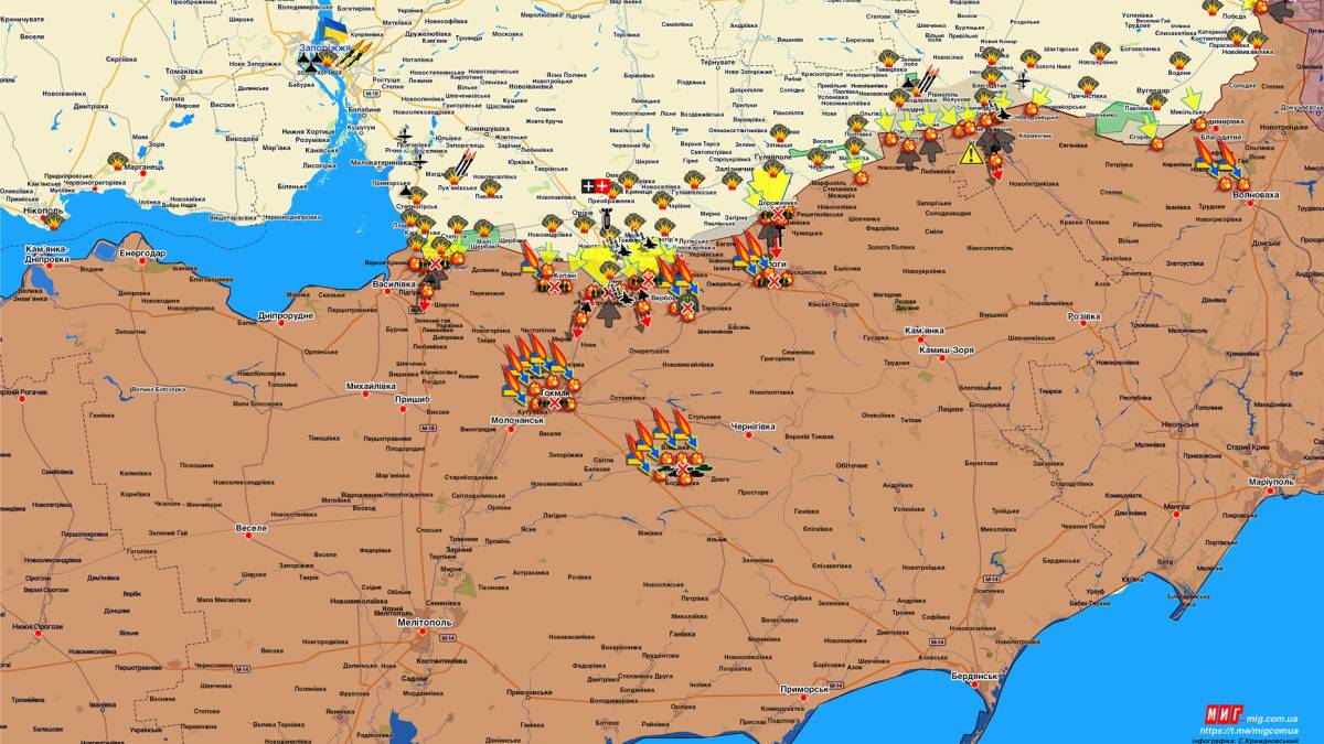 Запорізький напрямок (мапа обстрілів, оновлення)