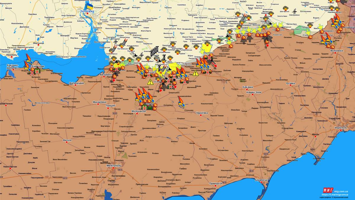 Запорізький напрямок (мапа обстрілів, оновлення)