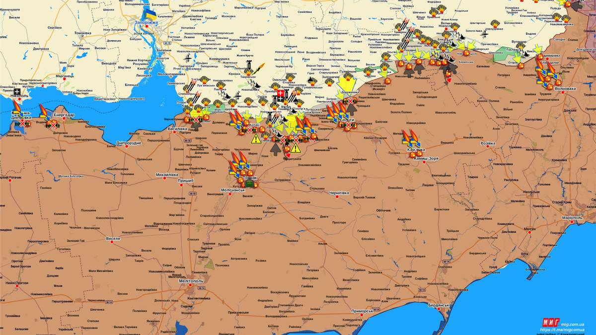 Запорізький напрямок (мапа обстрілів, оновлення)
