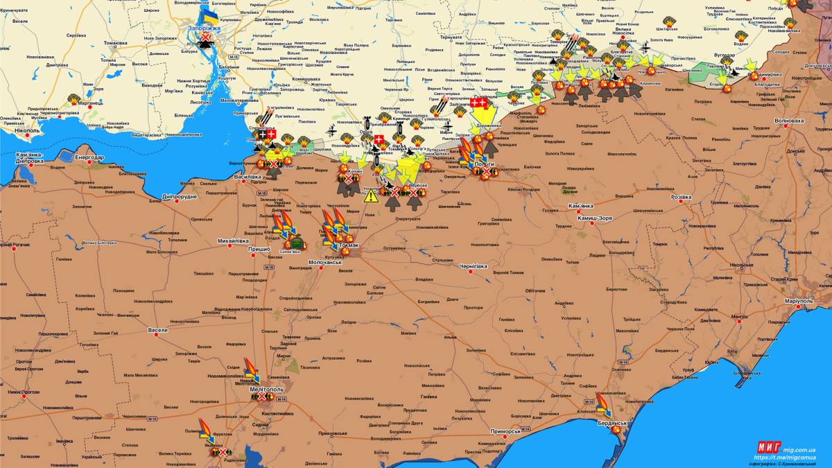 Запорізький напрямок (мапа обстрілів, оновлення)