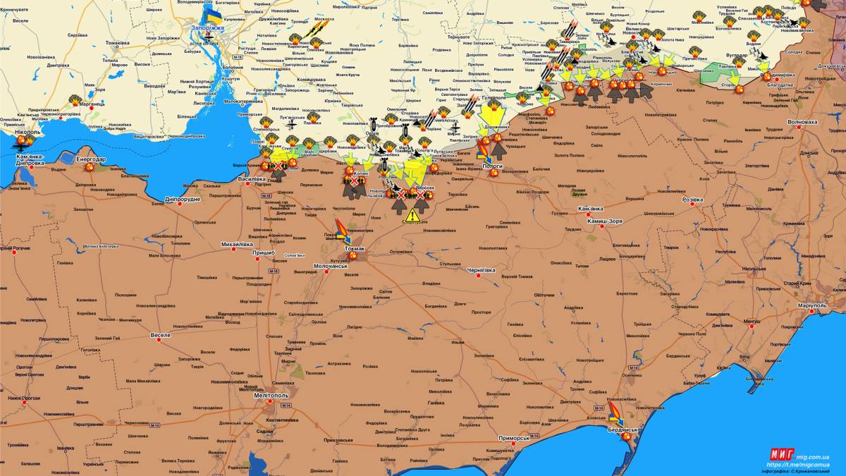 Запорізький напрямок (мапа обстрілів, оновлення)