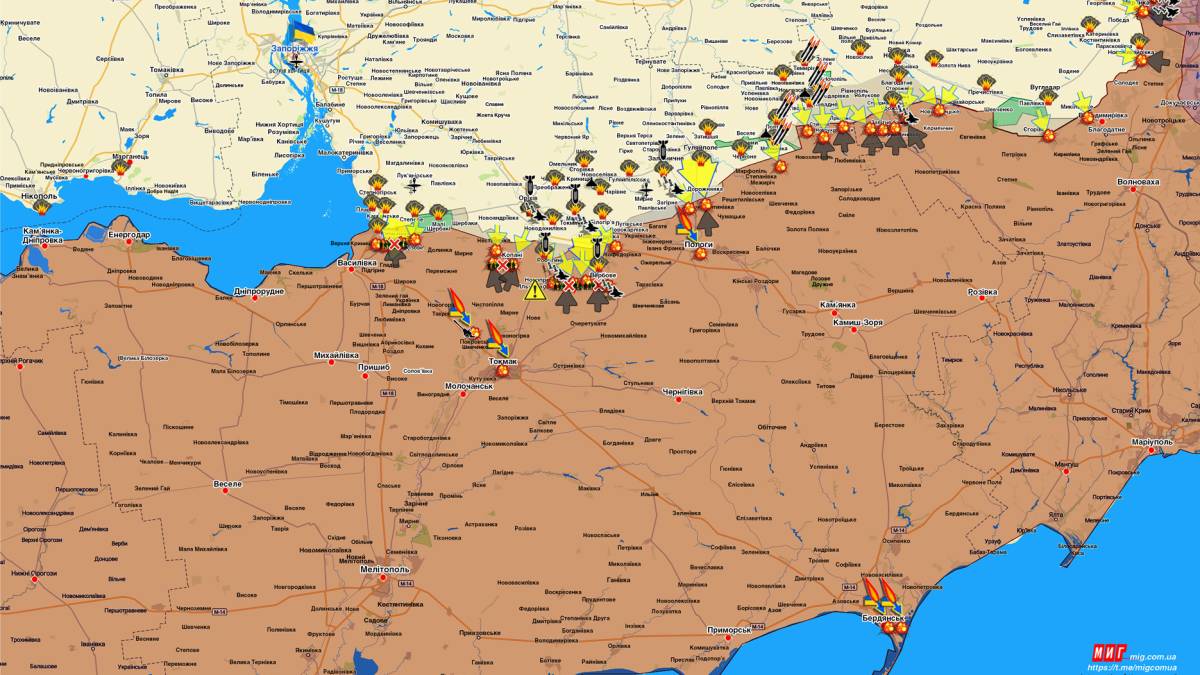 Запорізький напрямок (мапа обстрілів, оновлення)