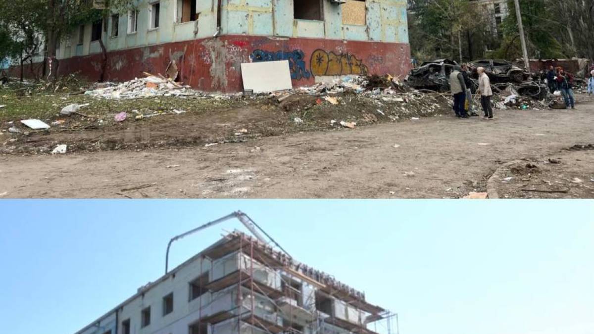 Як у Запоріжжі йде відбудова багатоповерхівок, зруйнованих російськими ракетами – фото