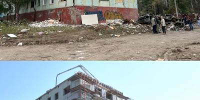 Як у Запоріжжі йде відбудова багатоповерхівок, зруйнованих російськими ракетами – фото