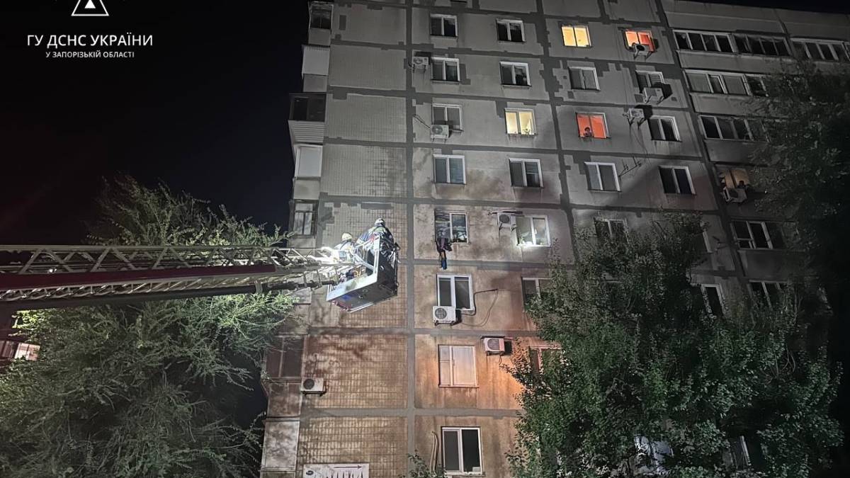 У Запоріжжі горіла багатоповерхівка: вогнеборці врятували чоловіка та кота – фото
