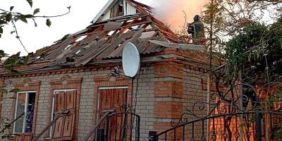 Ліквідація пожеж, що виникли внаслідок масованого обстрілу Оріхова (фото)