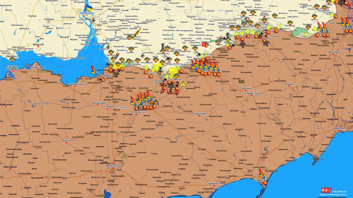 Запорізький напрямок (мапа обстрілів, оновлення)