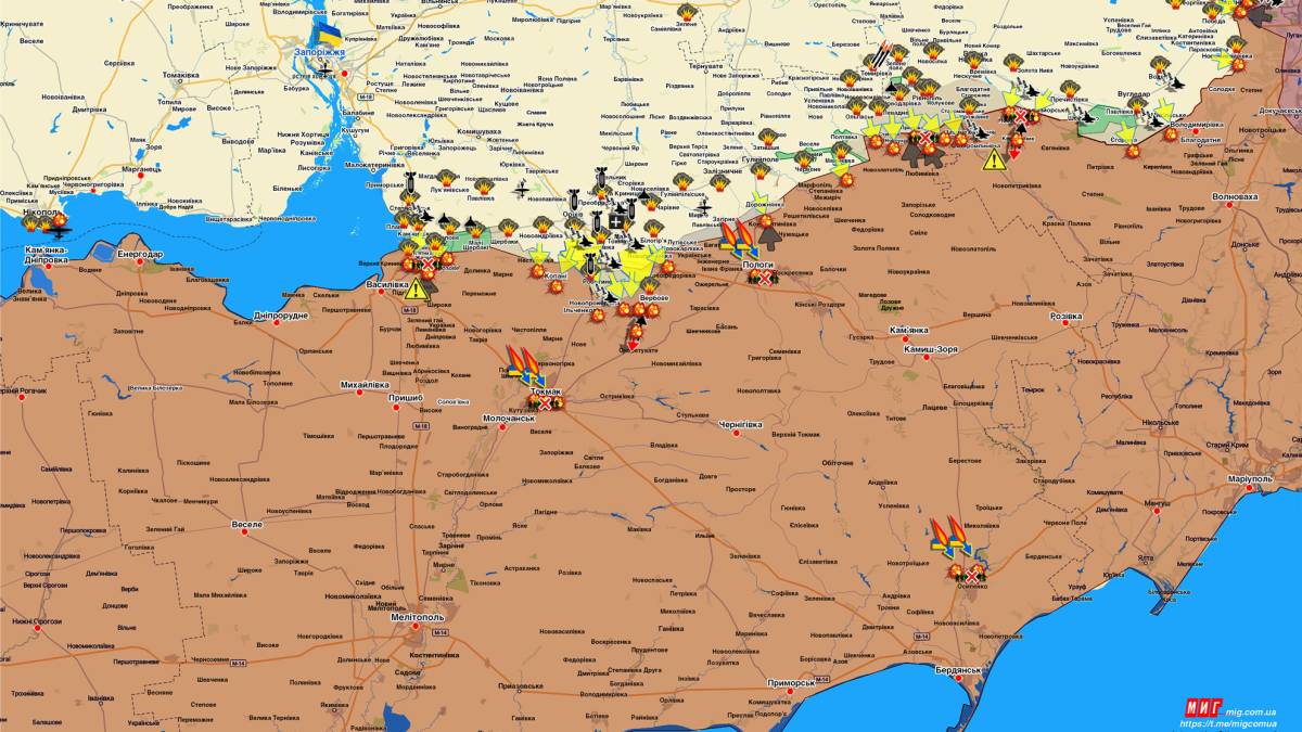 Запорізький напрямок (мапа обстрілів, оновлення)
