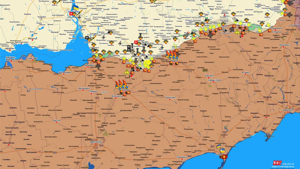 Запорізький напрямок (мапа обстрілів, оновлення)