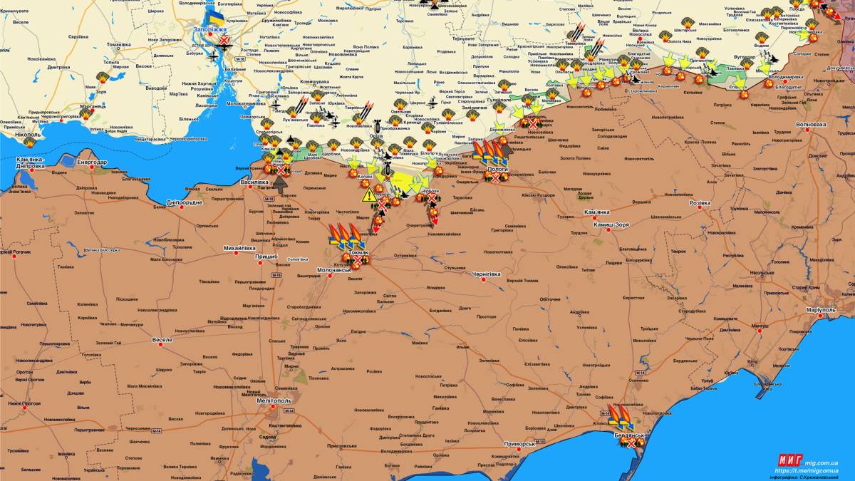 Запорізький напрямок (мапа обстрілів, оновлення)
