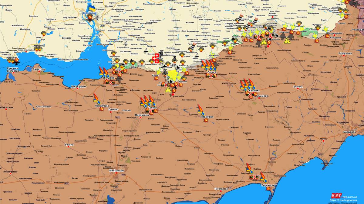 Запорізький напрямок (мапа обстрілів, оновлення)