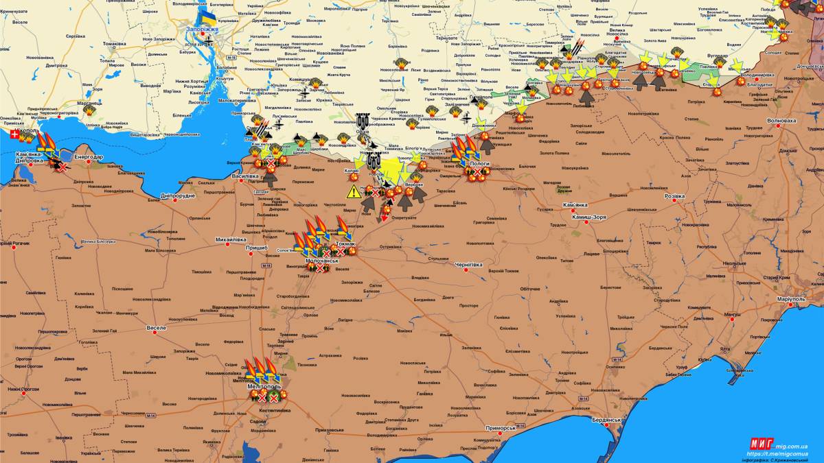 Запорізький напрямок (мапа обстрілів, оновлення)