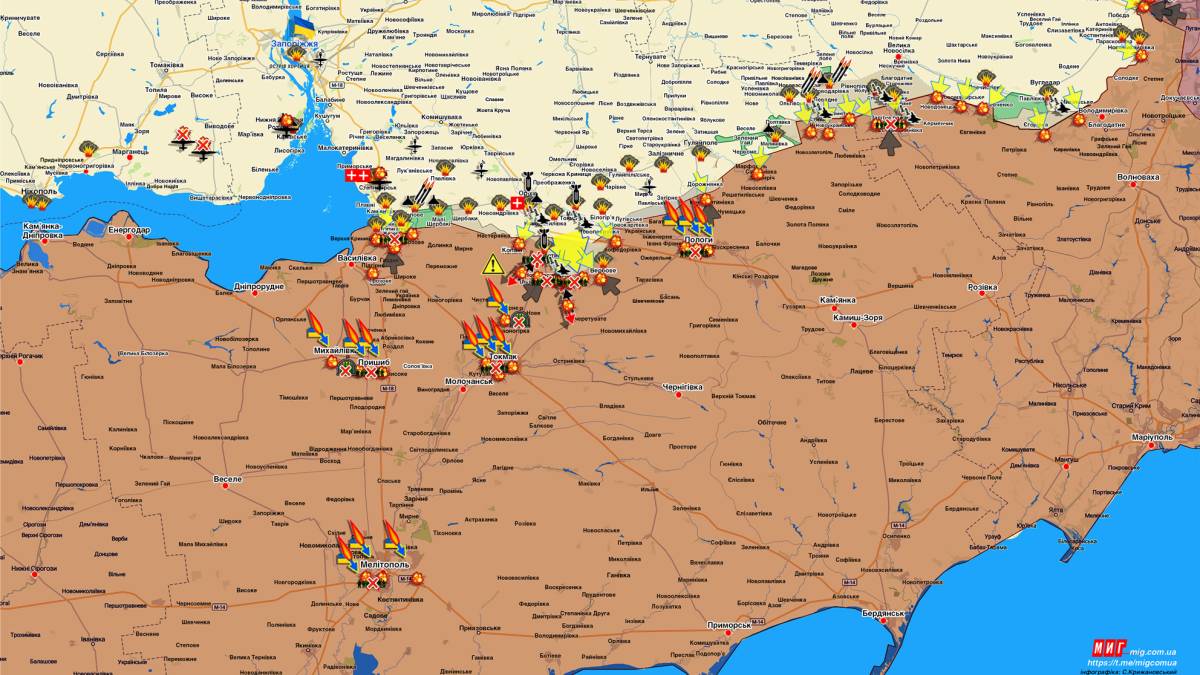 Запорізький напрямок (мапа обстрілів, оновлення)