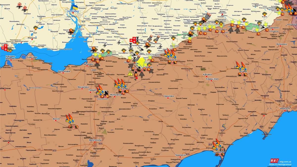 Запорізький напрямок (мапа обстрілів, оновлення)