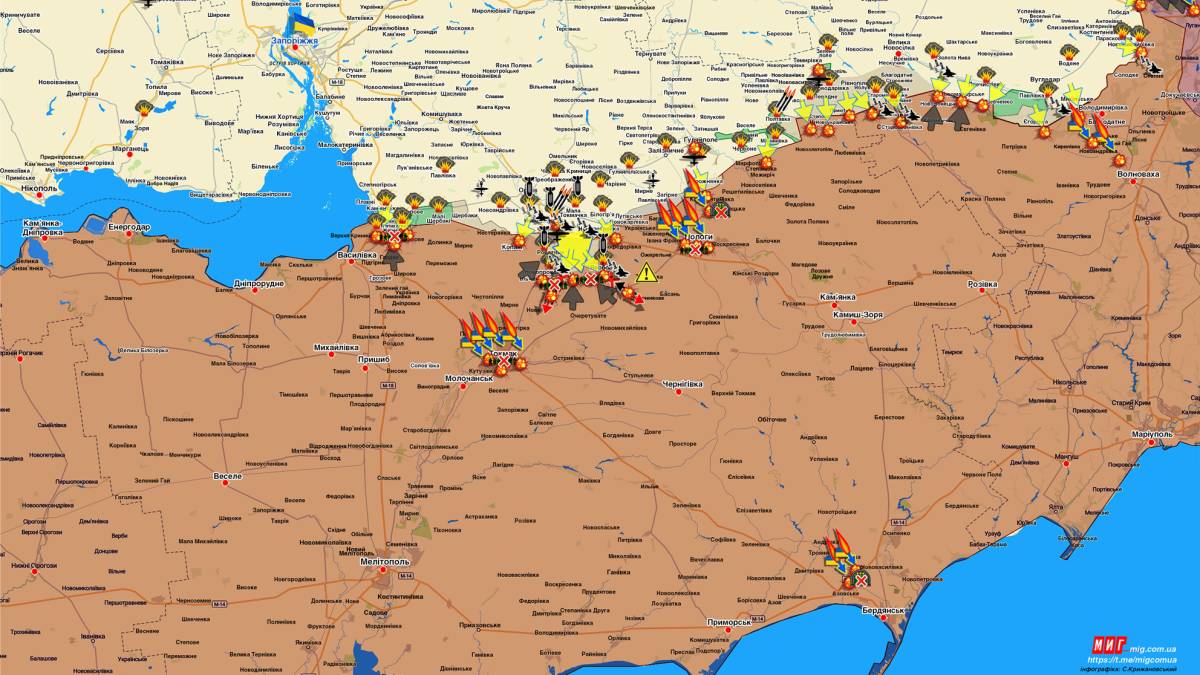 Запорізький напрямок (мапа обстрілів, оновлення)