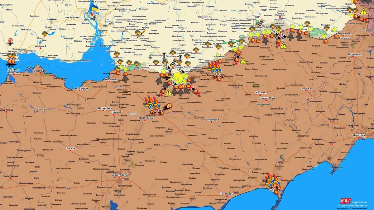 Запорізький напрямок (мапа обстрілів, оновлення)