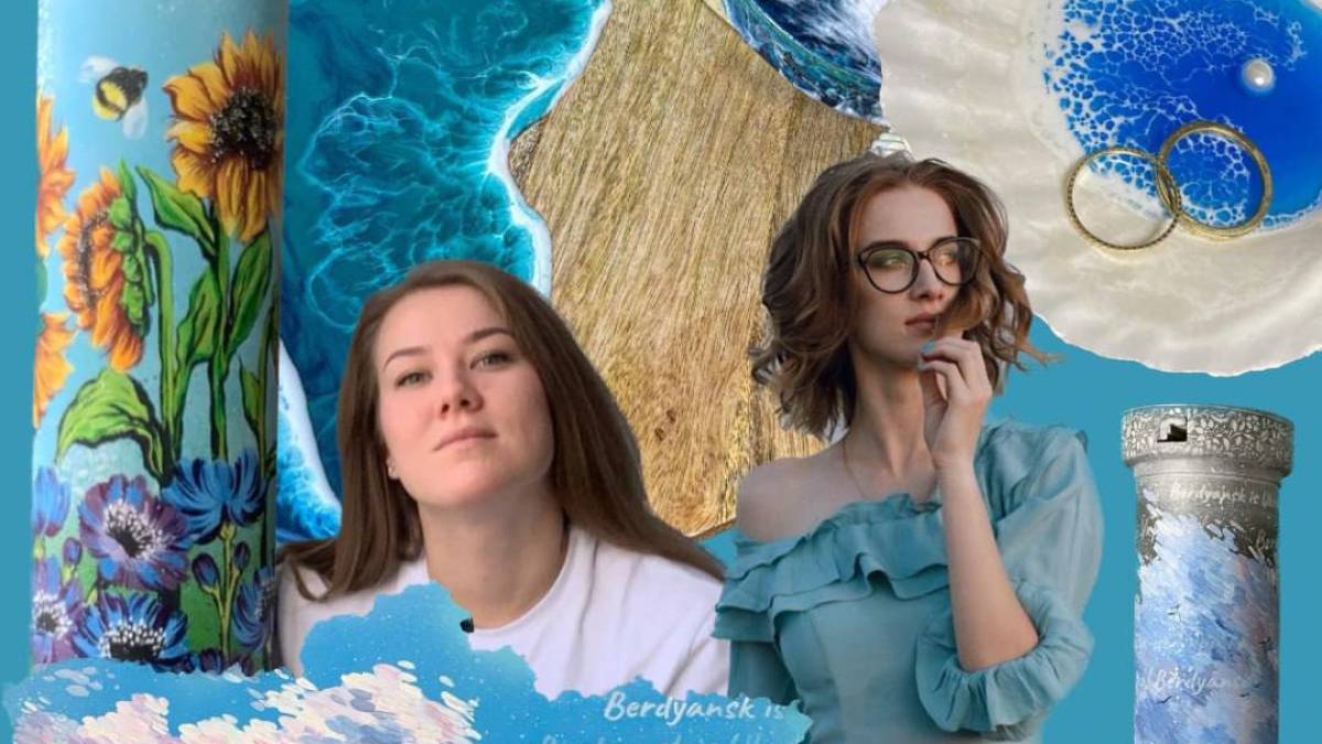 Сестри з Бердянська допомагають ЗСУ, малюючи рідне місто та море на снарядах та прикрасах