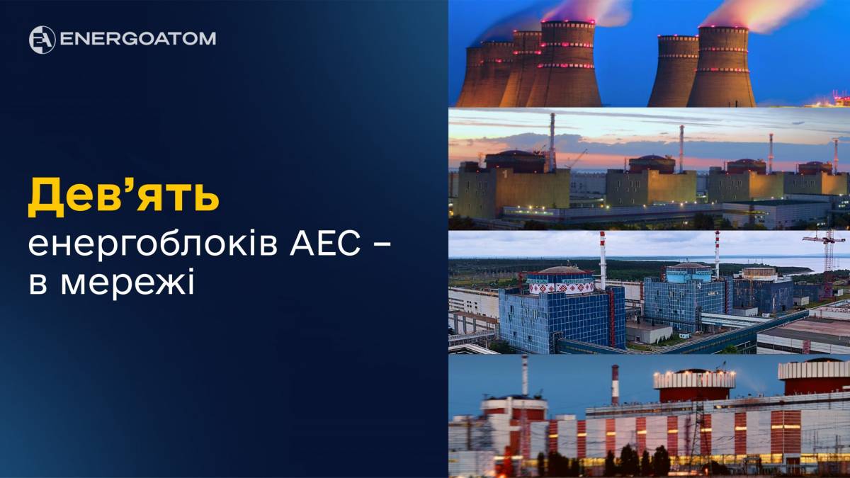 Усі дев’ять атомних блоків на українських АЕС під’єднали до енергосистеми 