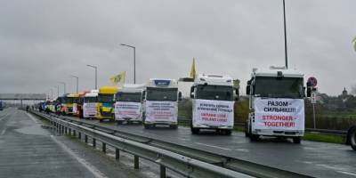 Блокада кордону: українські перевізники вийшли на мітинг у відповідь