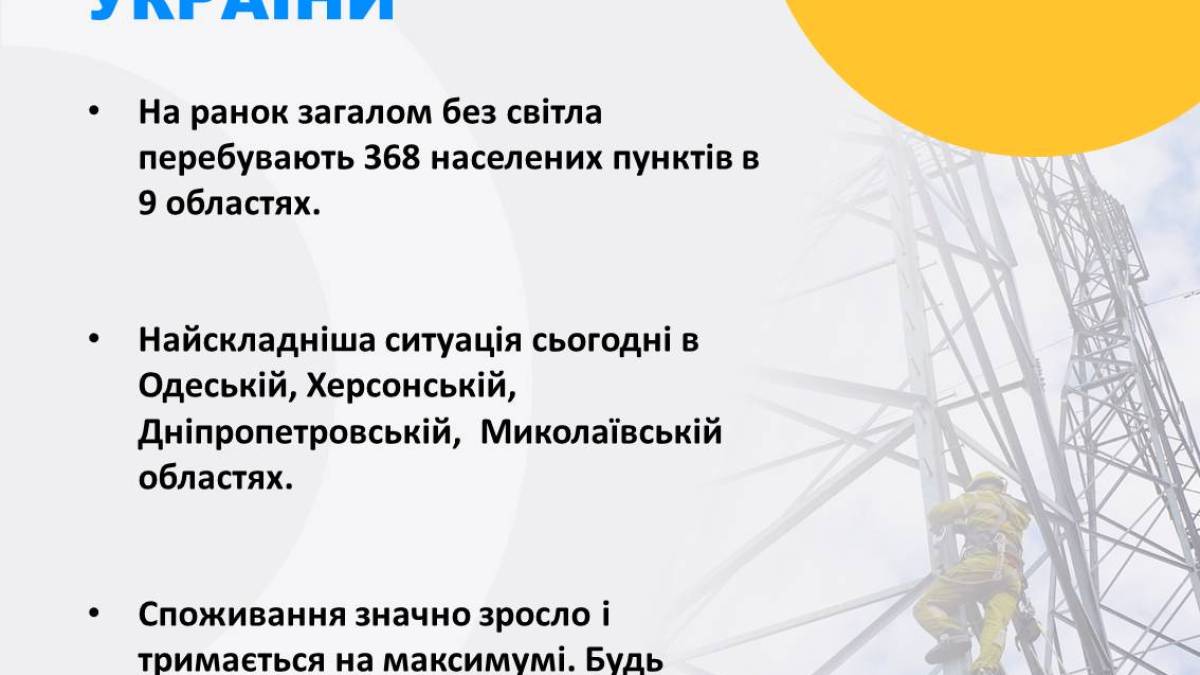 Споживання електроенергії стрімко зростає, можливий дефіцит – «Укренерго»