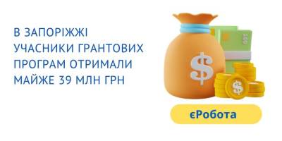 єРобота:  запоріжці  отримали гранти майже на 39 млн грн