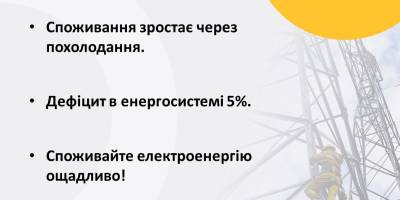 Споживання енергії підскочило, у системі знову дефіцит – Укренерго
