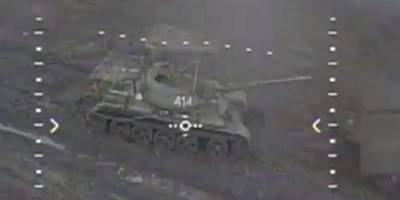 На Запорізькому напрямку знищили рідкісний рашистський танк (відео)
