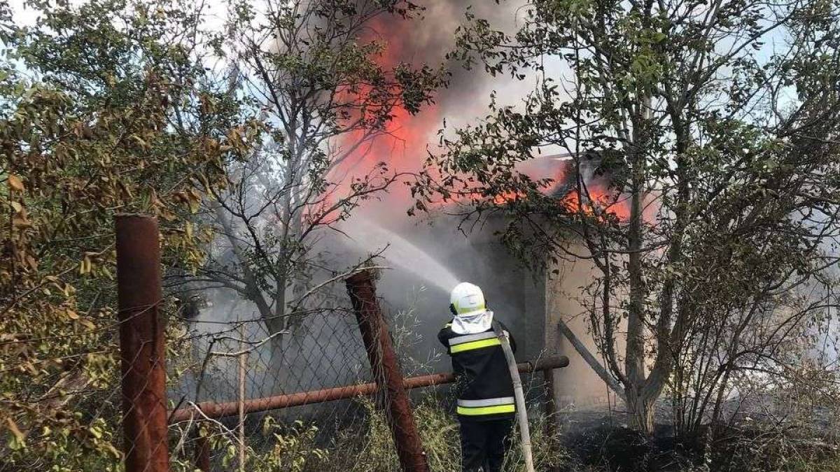 На Запоріжжі через загоряння сухої трави вогонь знищив 8 господарчих споруд – фото