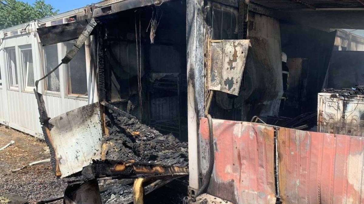 У Запоріжжі горіло модульне містечко для переселенців