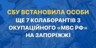 СБУ викрила 7 колаборантів, які приєдналися до окупаційного “МВС РФ” на Запоріжжі