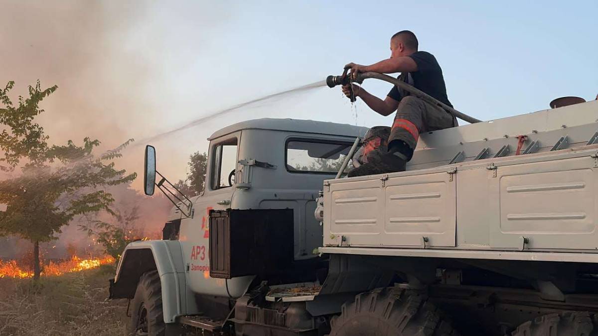 У Запоріжжі вирувала пожежа на острові Хортиця — фото