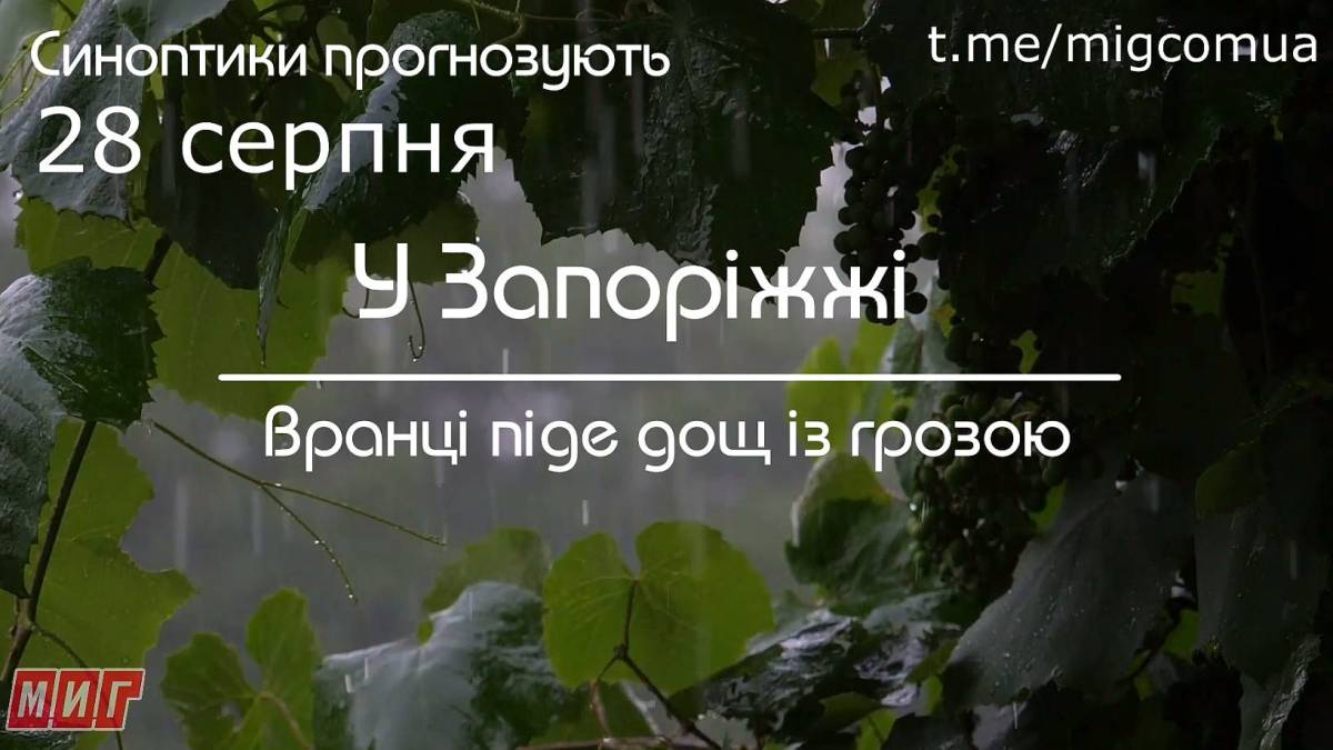 Прогноз погоди на 28 серпня для Запоріжжя