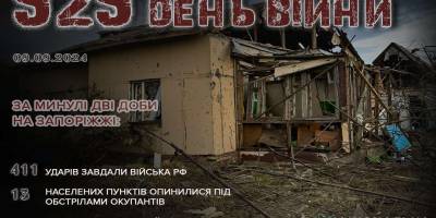 У Запорізькій області росіяни за два дні завдали 411 ударів з різних видів озброєння