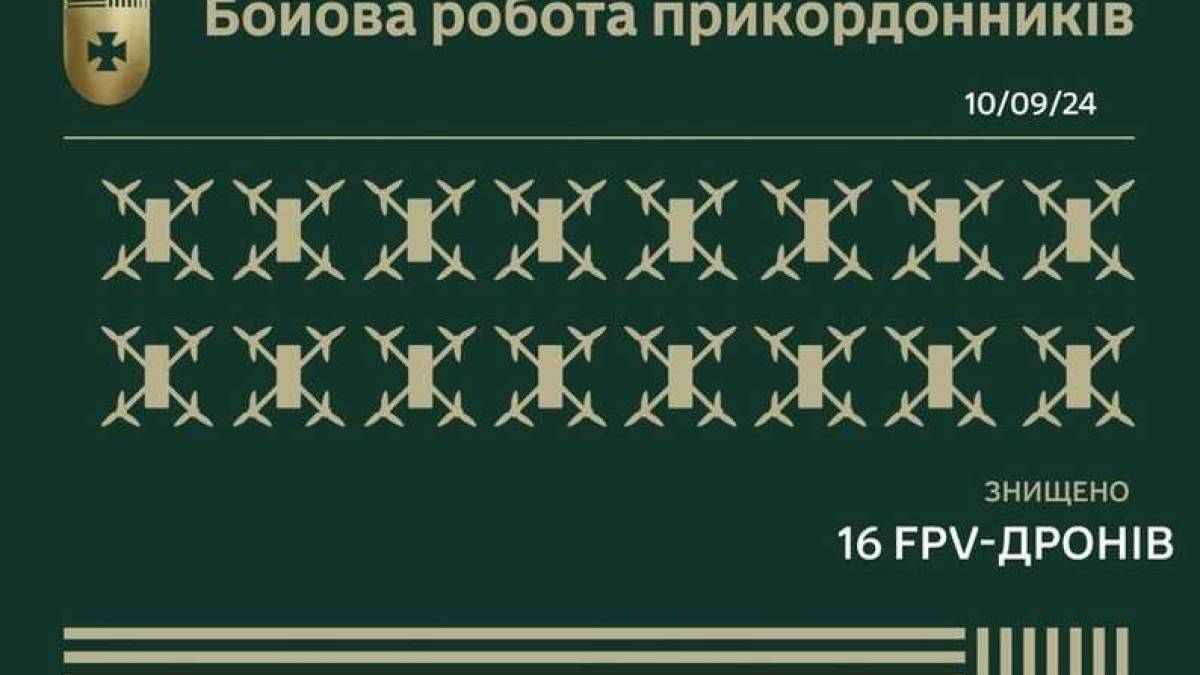 На Запорізькому напрямку прикордонники знищили 16 FPV-дронів