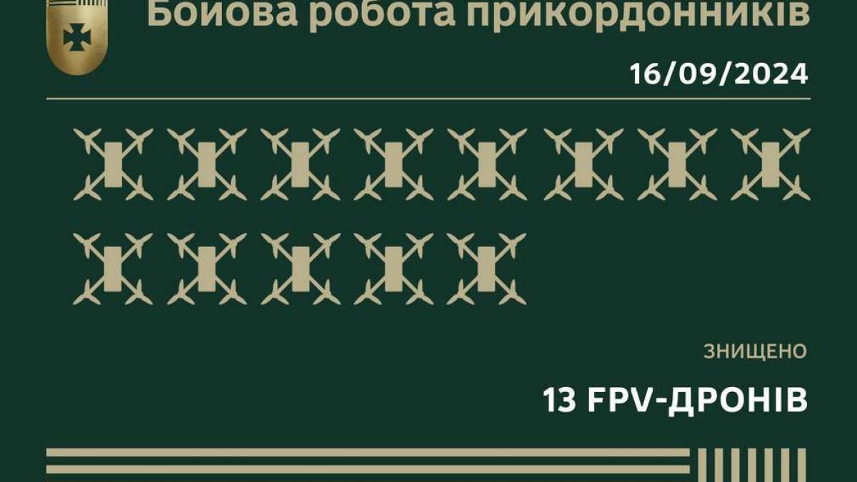 На Запорізькому напрямку прикордонники знищили 13 ворожих дронів