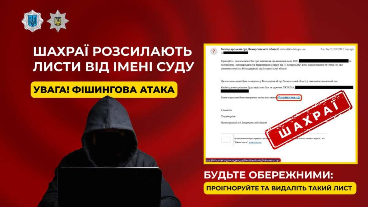 У поліції Запоріжжя попередили про небезпечні листи зі шпигунською програмою
