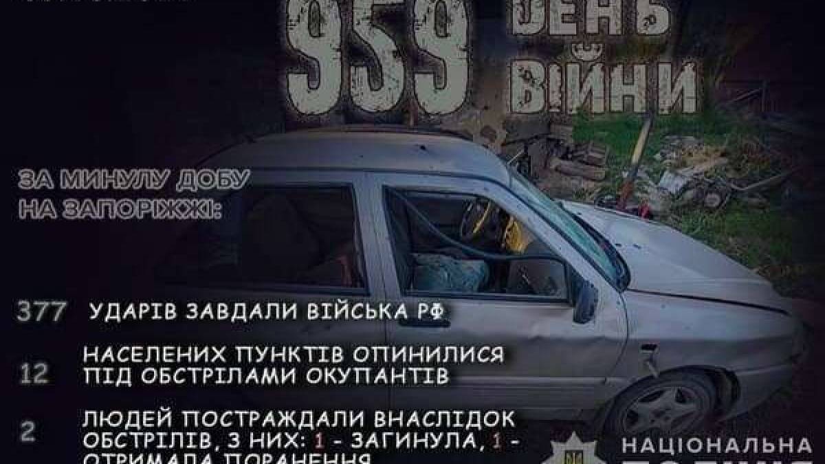 Під час російських обстрілів на Запоріжжі загинув чоловік, жінку поранено – поліція зафіксувала наслідки ворожих влучань