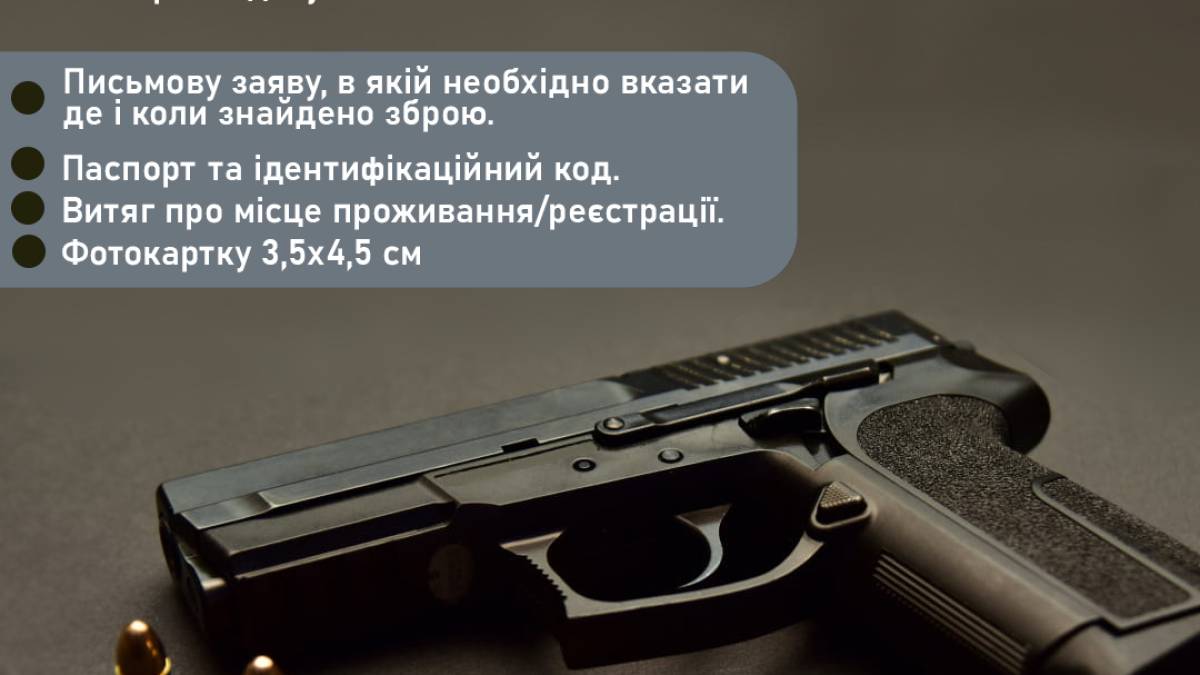 Які документи потрібні, щоб задекларувати вогнепальну зброю та боєприпаси до неї?