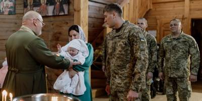 На святій Хортиці хрестили сина захисника Запоріжжя