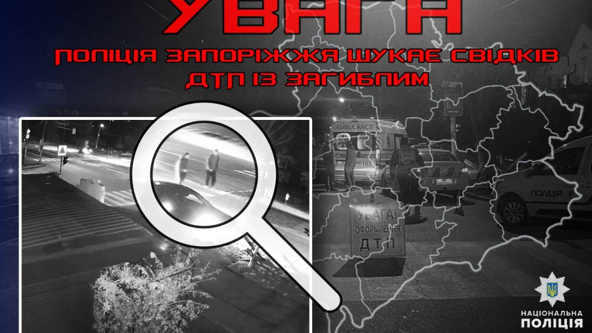 У Запоріжжі поліцейські розшукують свідків ДТП зі смертельними наслідками