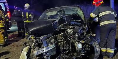 У Запоріжжі легкове авто зіткнулося з електроопорою, є травмовані (фото)