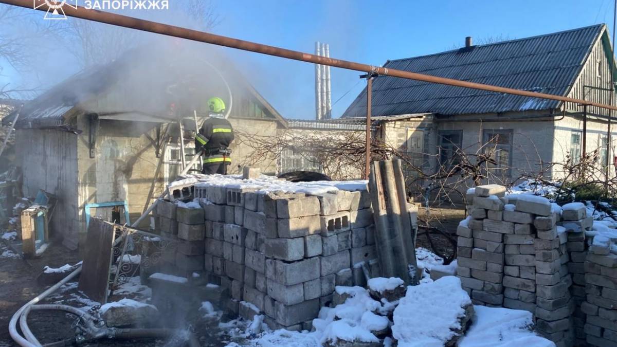 🚒10 лютого о 8:57 сталася пожежа в одному із населених пунктів Запорізького району