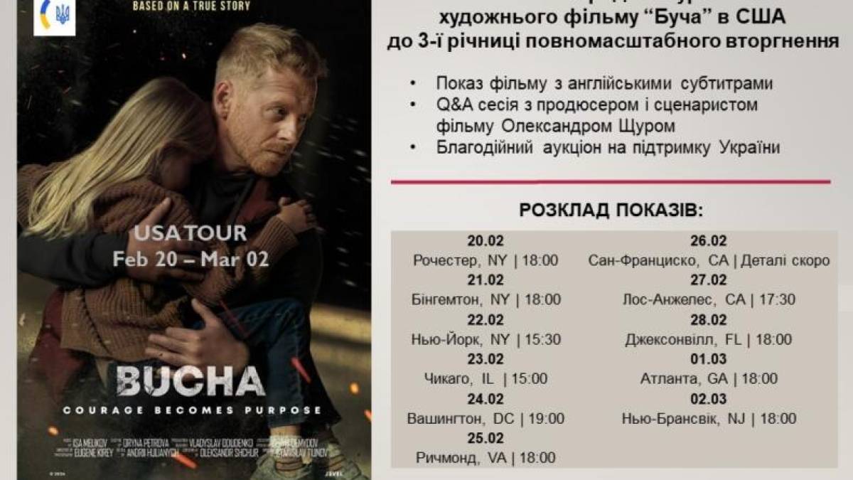 У США презентують англомовну версію фільму «Буча»