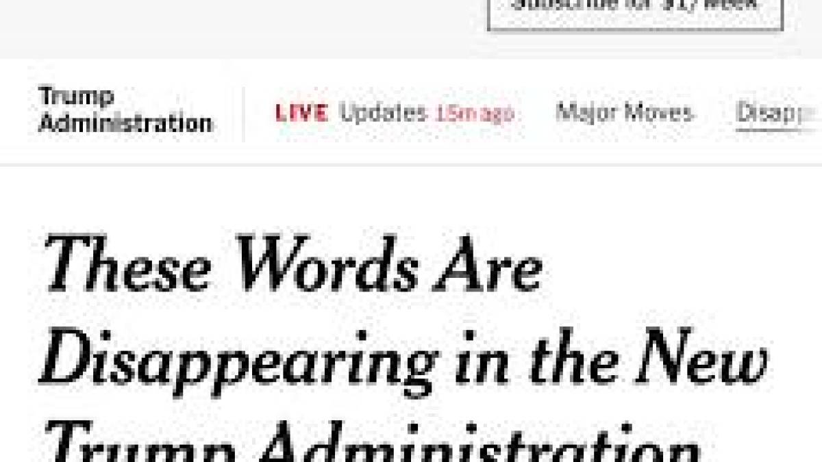 Які слова зникають у новій адміністрації Трампа? The New York Times надала список